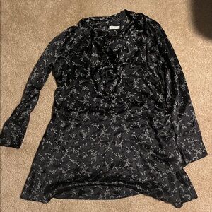 Equipment Black and White Floral Dress